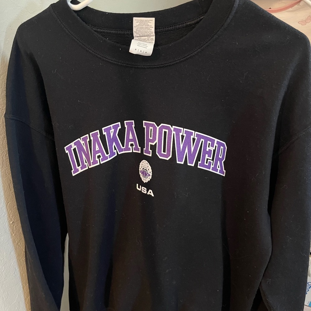 ORIGINAL Mens Inaka Power Black and Purple Crew Neck Sweater